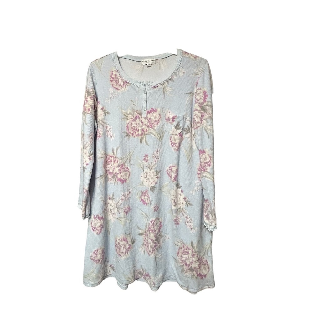 Miss Elaine waffle knit cottage core nightgown - Picture 2 of 6